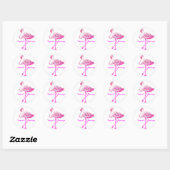 Flamingo Glory Runder Aufkleber (Blatt)