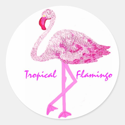 Flamingo Glory Runder Aufkleber (Vorderseite)
