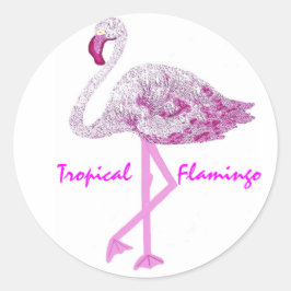 Flamingo Glory Runder Aufkleber