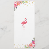 Flamingo Gold Wedding Menu Card Menükarte (Rückseite)