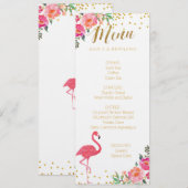 Flamingo Gold Wedding Menu Card Menükarte (Vorne/Hinten)