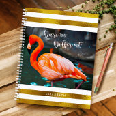 Flamingo Gold weiße Streifen wagen es, anders zu s Notizblock