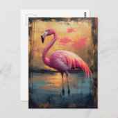 Flamingo Golden Sunset Paint Postkarte (Vorne/Hinten)