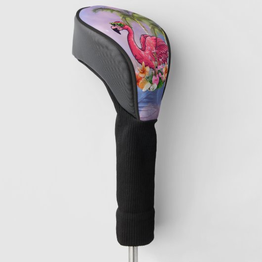 Flamingo Golf Headcover (angewinkelt)