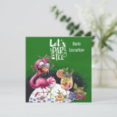 Flamingo Golf ist es Zeit, Tee Party zu par (Stehend Vorderseite)