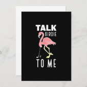 Flamingo Golf Talk Birdie To Me Golfspiel Fu Einladung (Vorne/Hinten)