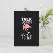 Flamingo Golf Talk Birdie To Me Golfspiel Fu Einladung (Stehend Vorderseite)