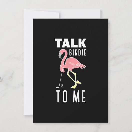 Flamingo Golf Talk Birdie To Me Golfspiel Fu Einladung (Vorderseite)