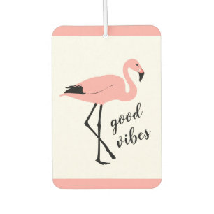 Flamingo Good Vibes Pink Black Air Freshener Autolufterfrischer