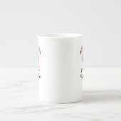 Flamingo Good Vibes Pink Black Bone China Tasse (Vorderseite)