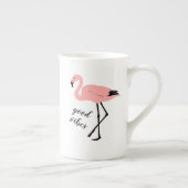 Flamingo Good Vibes Pink Black Bone China Tasse (Rechts)
