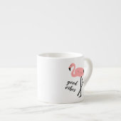 Flamingo Good Vibes Pink Black Espresso Tasse (Vorderseite Rechts)