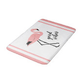 Flamingo Good Vibes Pink Black Niedlich Bath Mat Badematte (Schrägansicht)