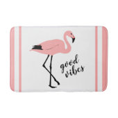 Flamingo Good Vibes Pink Black Niedlich Bath Mat Badematte (Vorderseite)