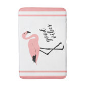 Flamingo Good Vibes Pink Black Niedlich Bath Mat Badematte (Vorderseite Vertikal)