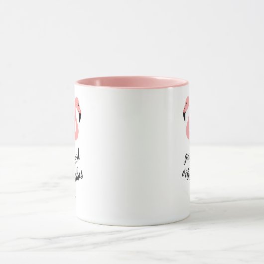 Flamingo Good Vibes Pink Black Tasse (Zentrum)