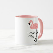 Flamingo Good Vibes Pink Black Tasse (VorderseiteRechts)
