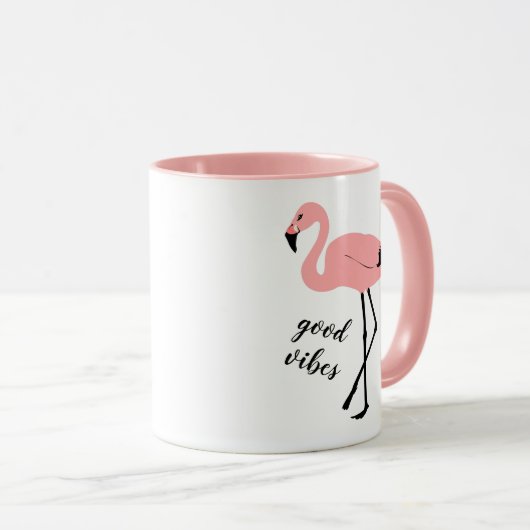 Flamingo Good Vibes Pink Black Tasse (VorderseiteRechts)