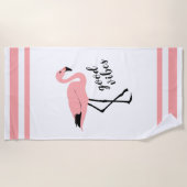 Flamingo Good Vibes Pink Black Trendy Niedlich Strandtuch (Vorderseite)