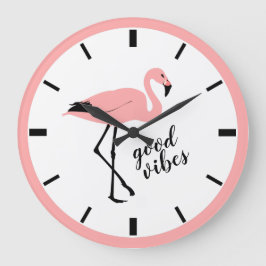 Flamingo Good Vibes Pink Niedliche Wall Uhr