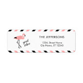 Flamingo Good Vibes Pink Rücksendeadresse Label (Vorne)