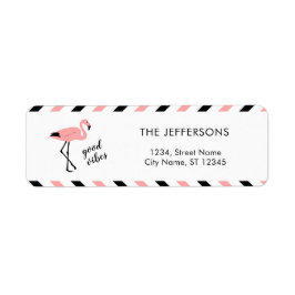 Flamingo Good Vibes Pink Rücksendeadresse Label