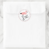 Flamingo Good Vibes Pink Schwarz Niedlich Stickers (Tasche)