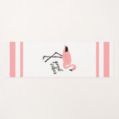 Flamingo Good Vibes Pink Schwarz-weißer Niedlicher Yogamatte (Vorderseite (Horizontal))