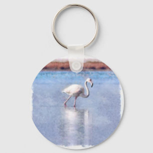 Flamingo Grace und die schöne Wasserfarbe Schlüsselanhänger