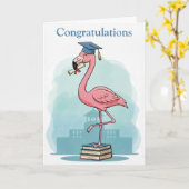 Flamingo Graduation Card Karte (Gelbe Blume)