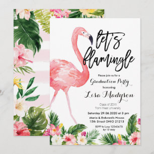 Flamingo Graduation Party Einladung Karte