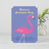 Flamingo Graduation Party - Lila Einladung (Stehend Vorderseite)