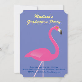 Flamingo Graduation Party - Lila Einladung