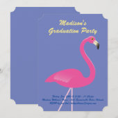 Flamingo Graduation Party - Lila Einladung (Vorne/Hinten)