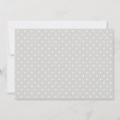 Flamingo Gray Polka Dots Baby Showeinladung Einladung (Rückseite)