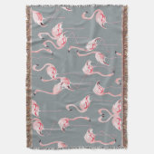 Flamingo Gray: Vintages nahtloses Muster. Decke (Vorderseite Vertikal)