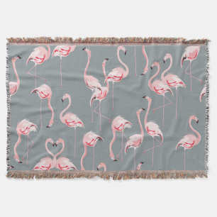 Flamingo Gray: Vintages nahtloses Muster. Decke