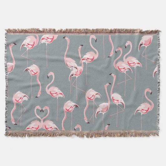 Flamingo Gray: Vintages nahtloses Muster. Decke (Vorderseite)