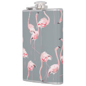 Flamingo Gray: Vintages nahtloses Muster. Flachmann (Links)
