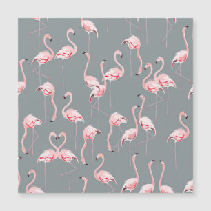 Flamingo Gray: Vintages nahtloses Muster. Magnetkarte