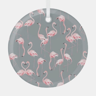 Flamingo Gray: Vintages nahtloses Muster. Ornament Aus Glas