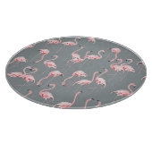 Flamingo Gray: Vintages nahtloses Muster. Schneidebrett (Ecke)