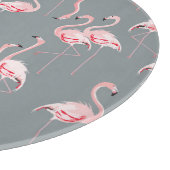 Flamingo Gray: Vintages nahtloses Muster. Schneidebrett (Ecke)