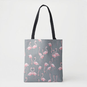 Flamingo Gray: Vintages nahtloses Muster. Tasche