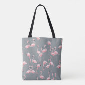 Flamingo Gray: Vintages nahtloses Muster. Tasche (Rückseite)