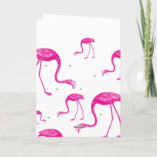 Flamingo Greeting Karte (Rückseite)