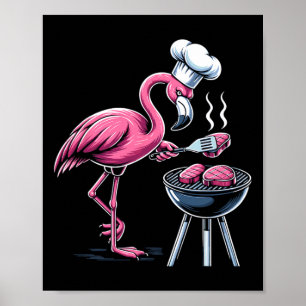 Flamingo-Grill-Restaurant-Barbecue-Bbq für Männer Poster