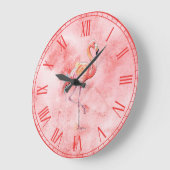 Flamingo Große Wanduhr (Winkel)