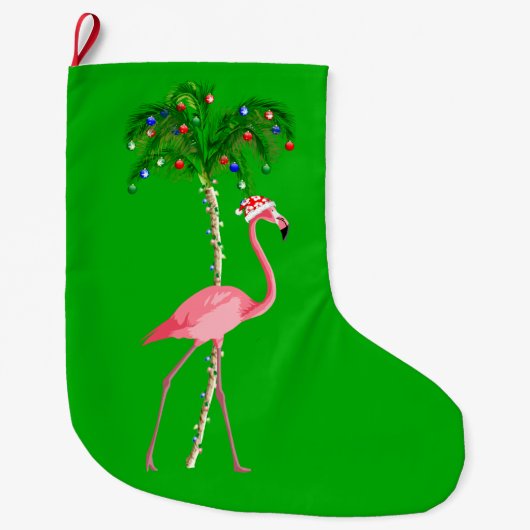Flamingo Großer Weihnachtsstrumpf (Vorderseite)