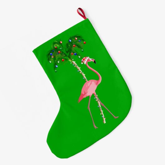 Flamingo Großer Weihnachtsstrumpf (Rückseite (Hängend))